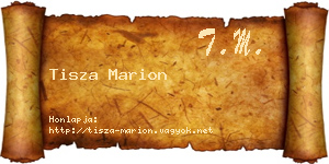 Tisza Marion névjegykártya